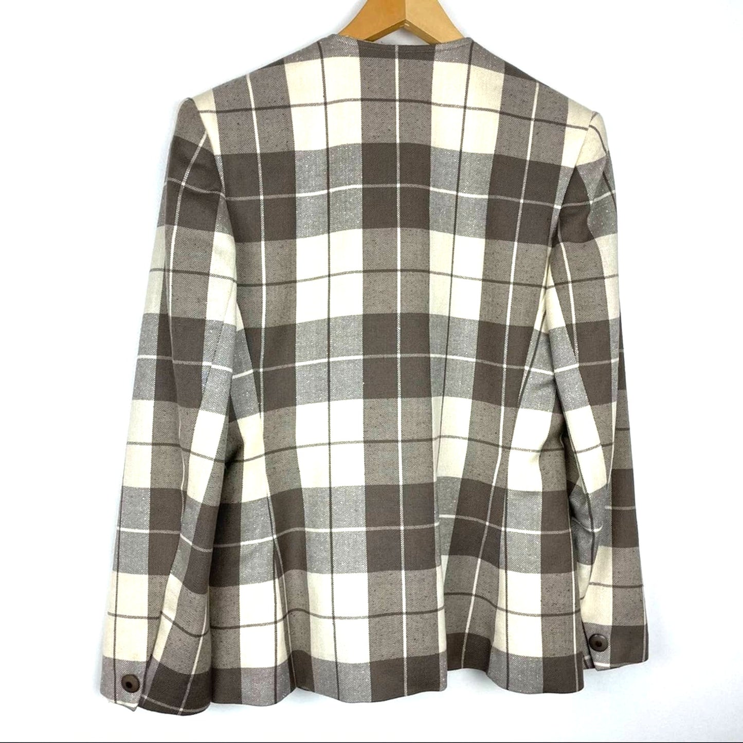 Vintage Plaid Blazer Gray White Structured 1980s/ 90s Clueless Lilli Ann