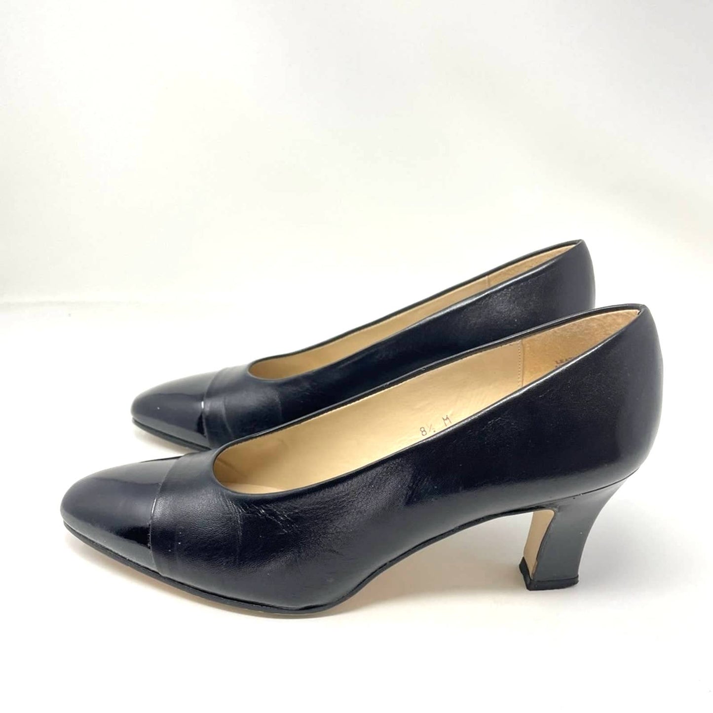 Etienne Aigner Black Leather Heels Vintage 8.5