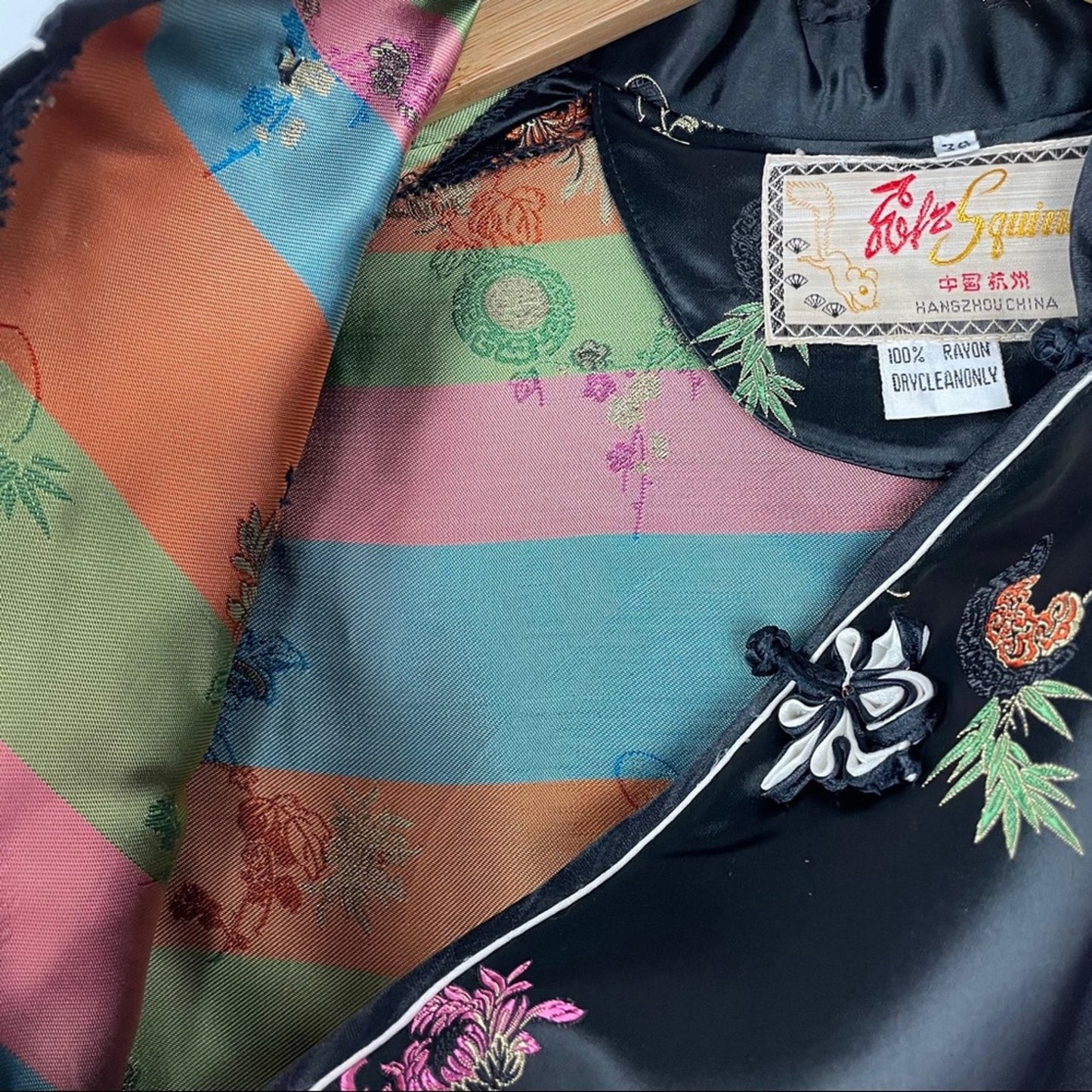 Vintage | Black Silky Cheongsam Dress Asian Style Evening Dress