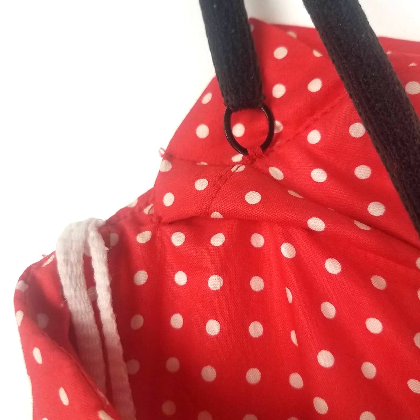 Vintage | Red & Black Polka Dot Dress Bustle Skirt 1980s