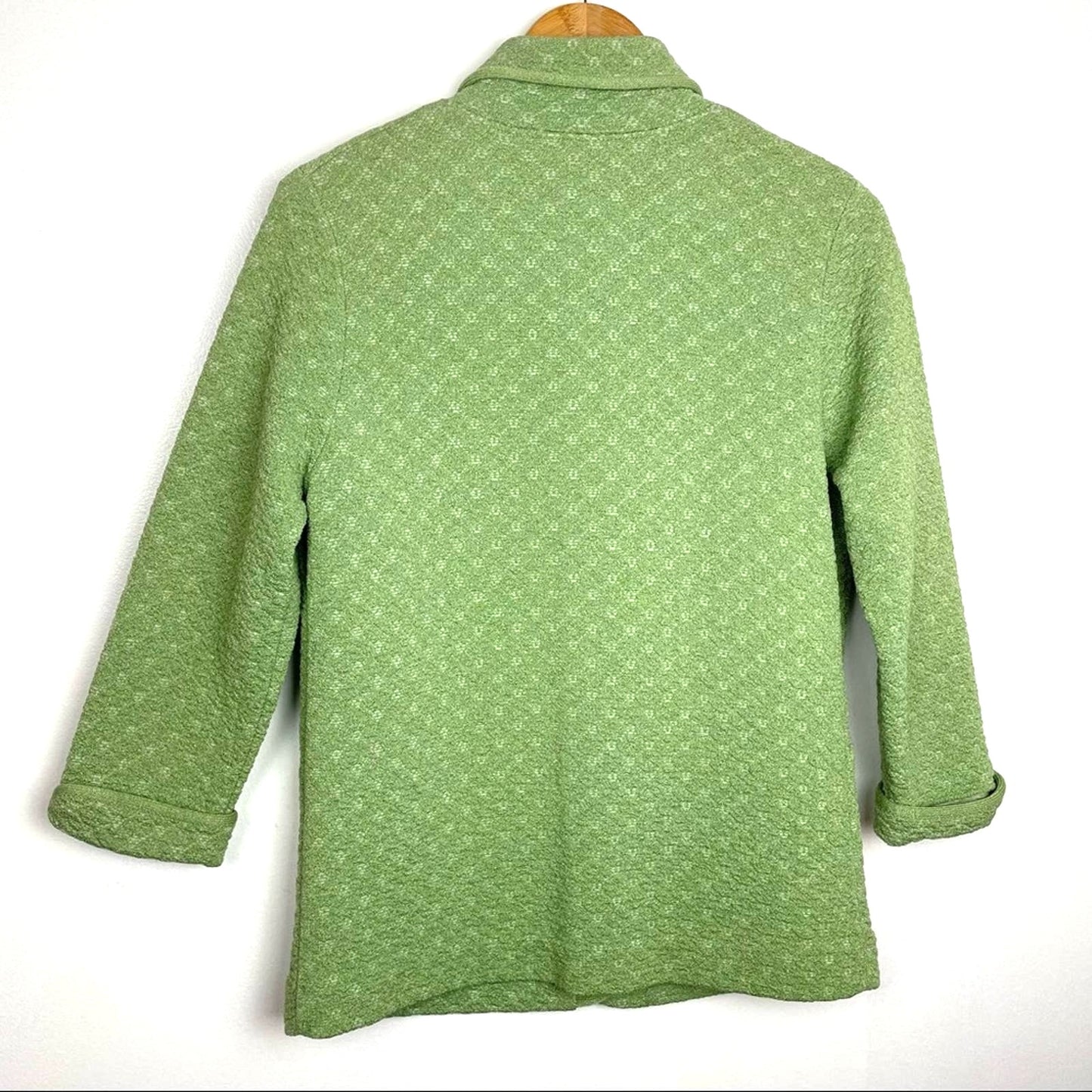 Vintage Short Sleeve Shirt & Matching Jacket Set Green Button Up