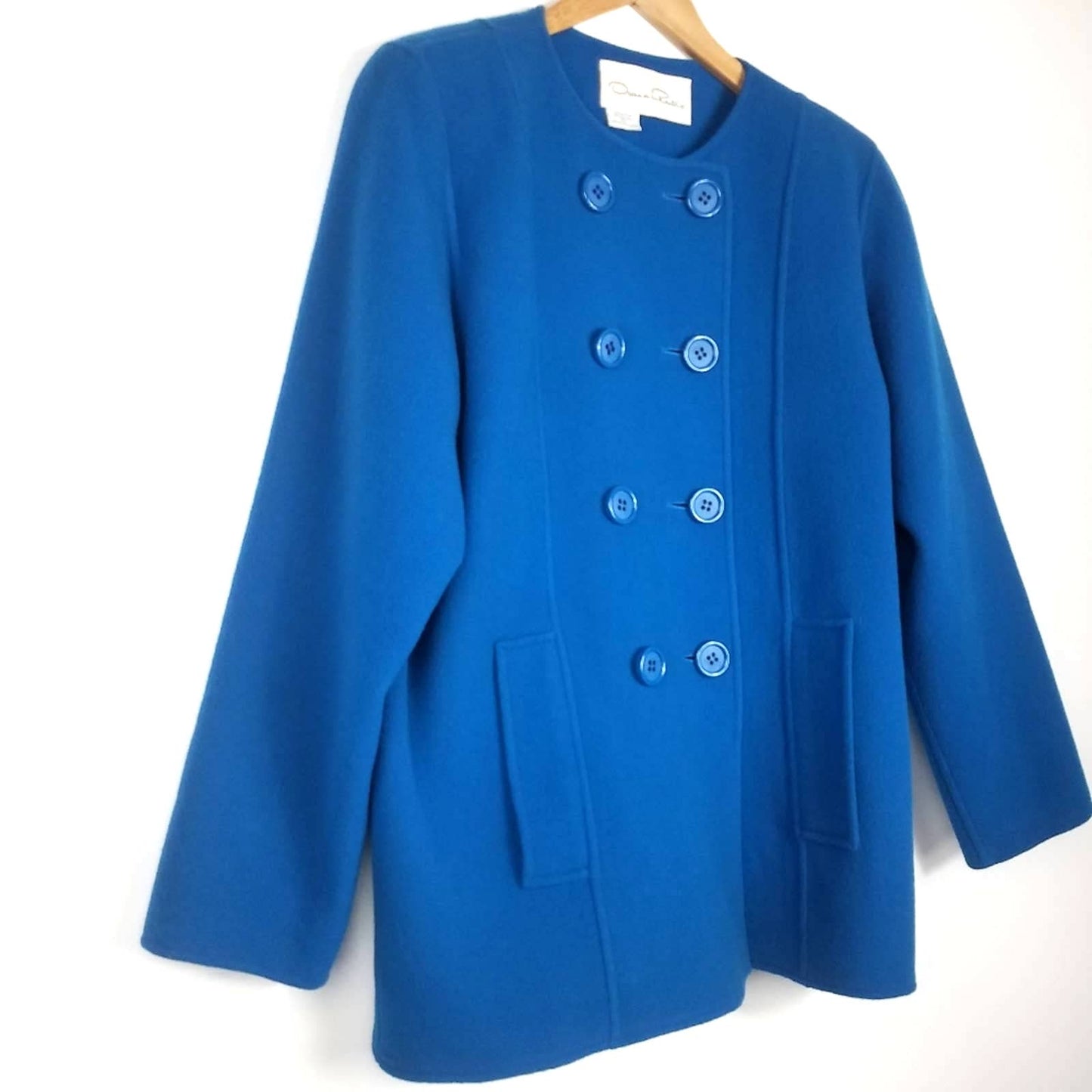 Oscar de la Renta | Vintage Wool Jacket Blue Pea Coat