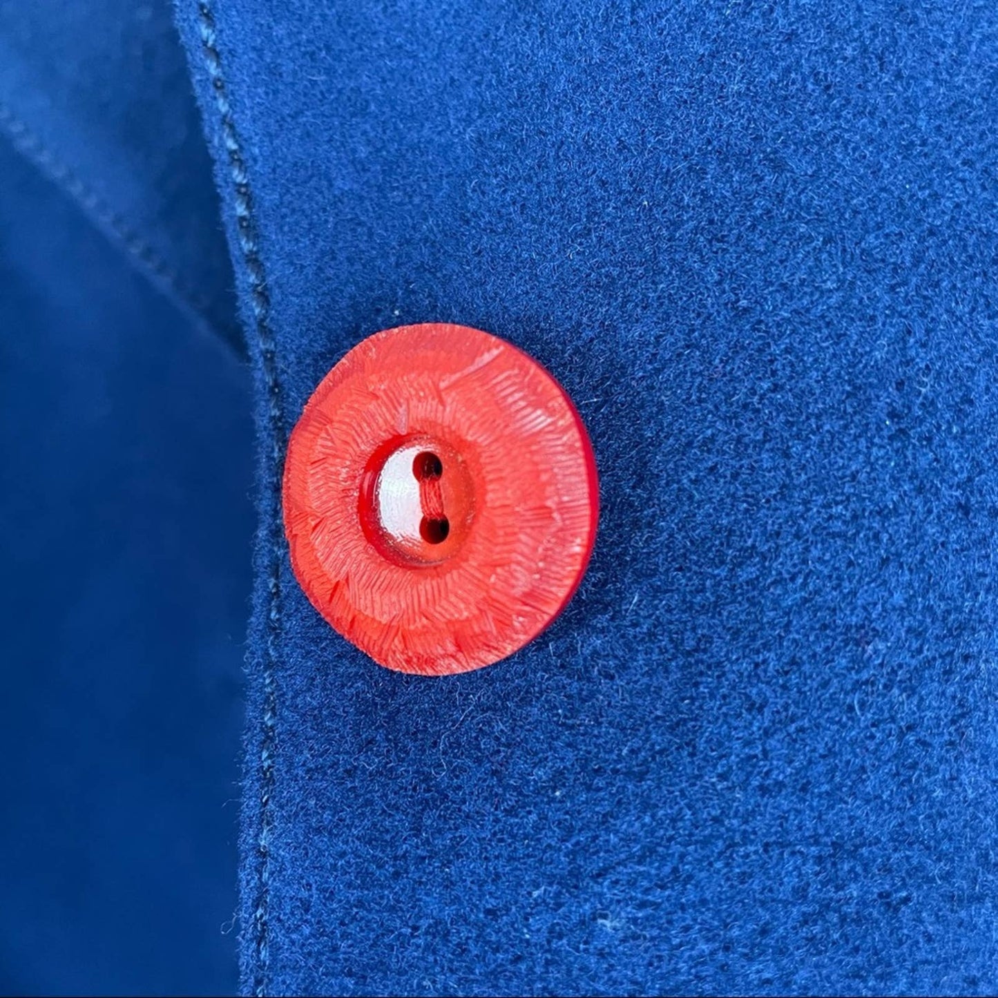 Vintage | Wool Blue Blazer Red Buttons James Smart Med