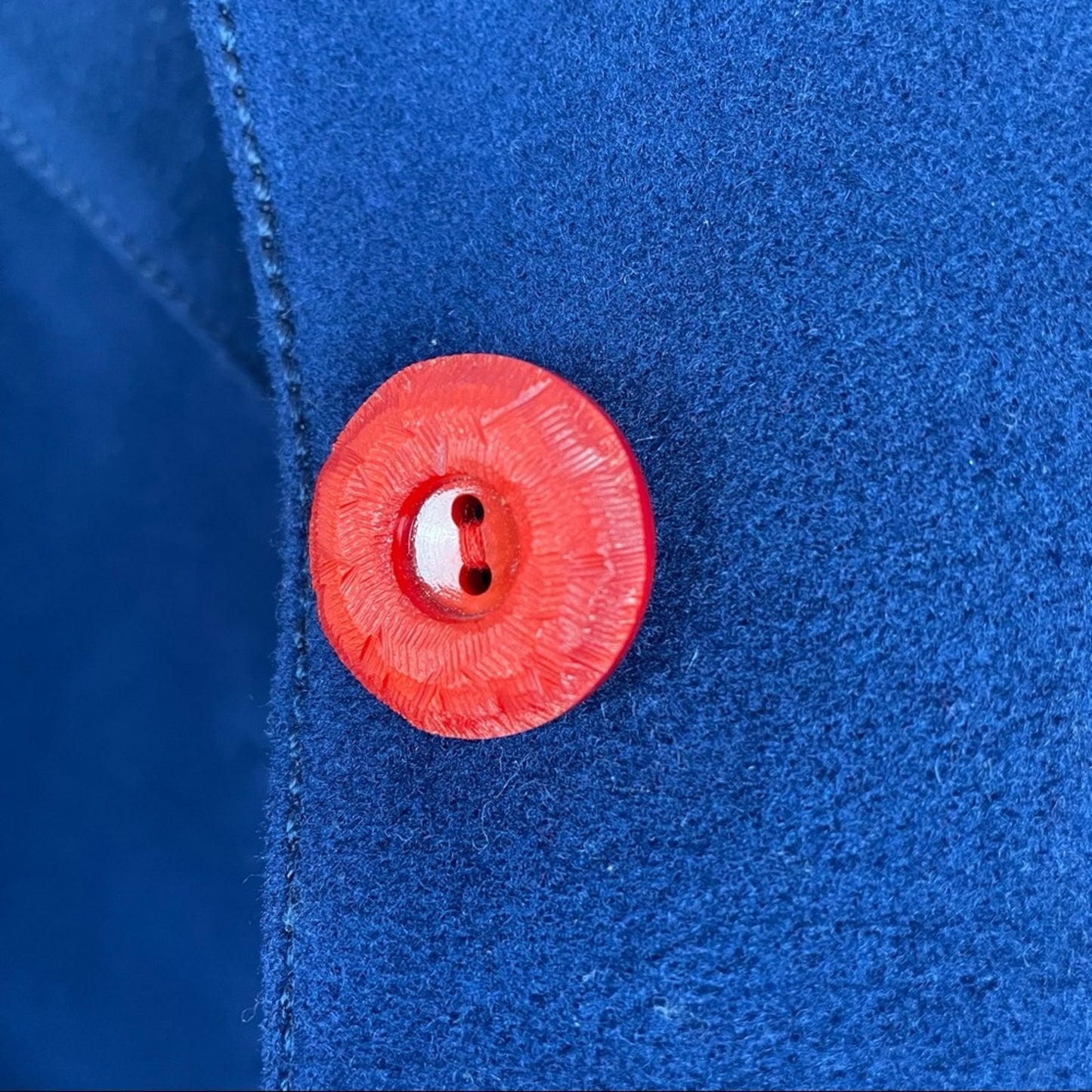Wool Blue Blazer Red Buttons Vintage James Smart Medium