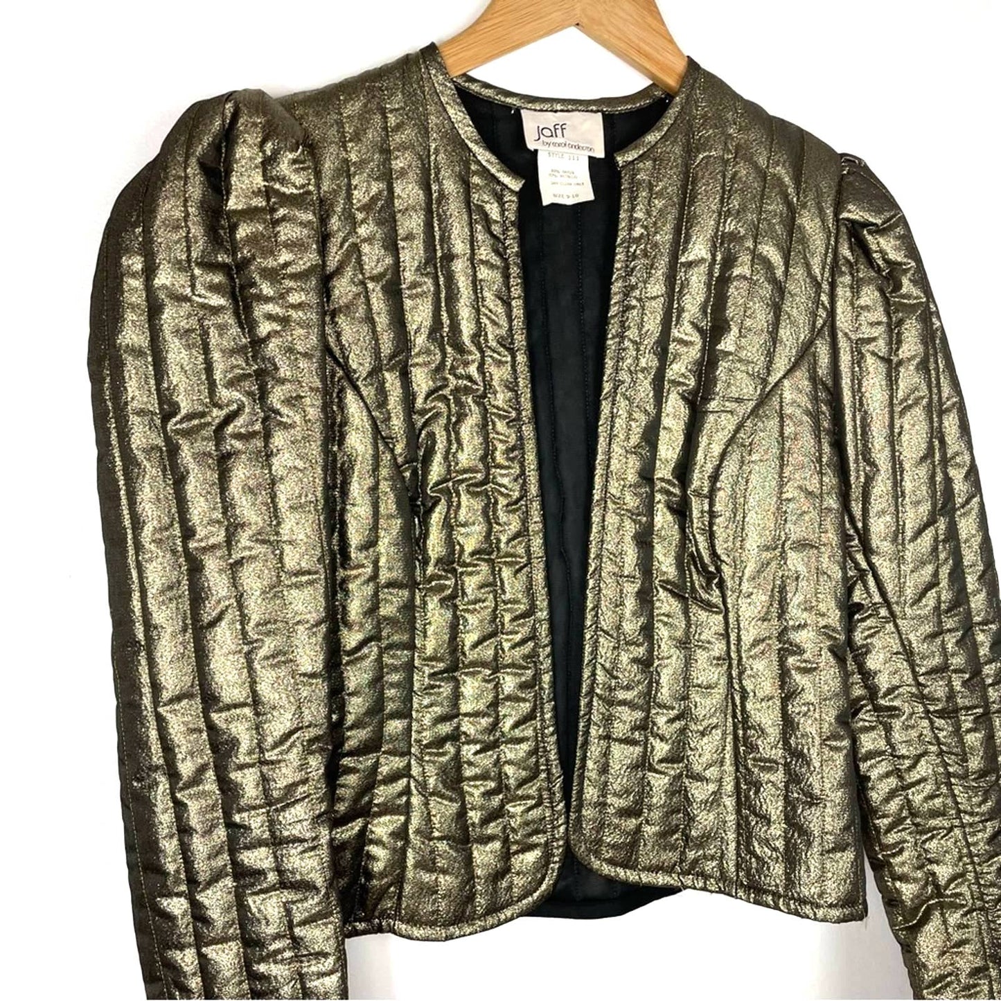 Vintage Gold Cropped Jacket Carol Anderson CABi Metallic Disco