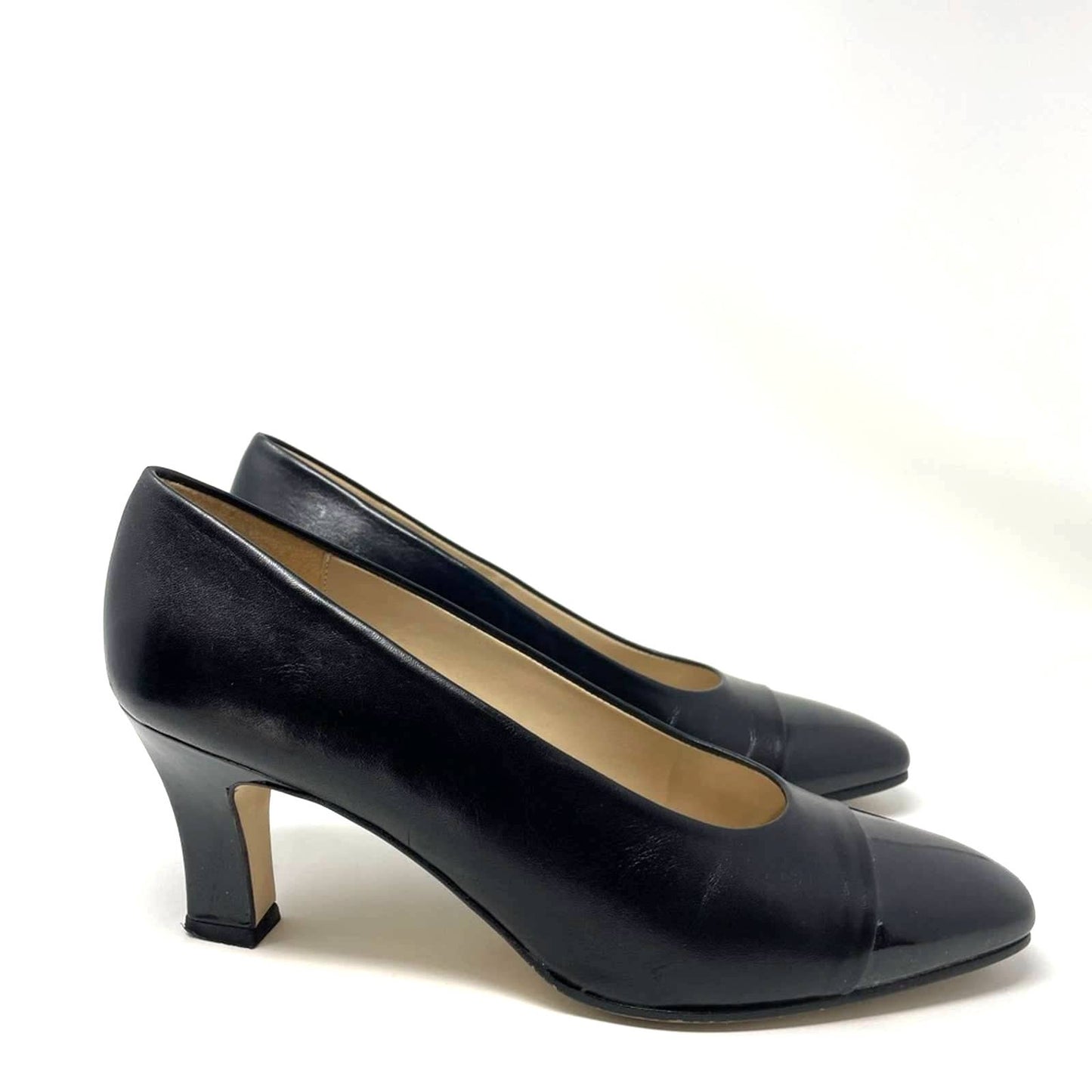 Etienne Aigner Black Leather Heels Vintage 8.5