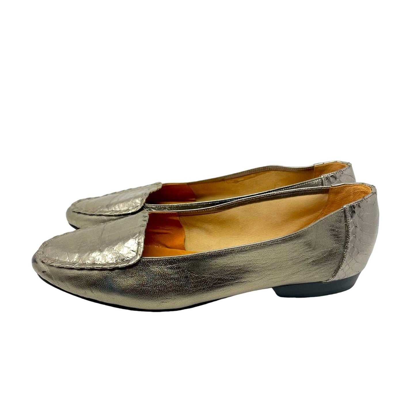 Vintage Silver Leather Loafers Slip Ons Nordstrom 7