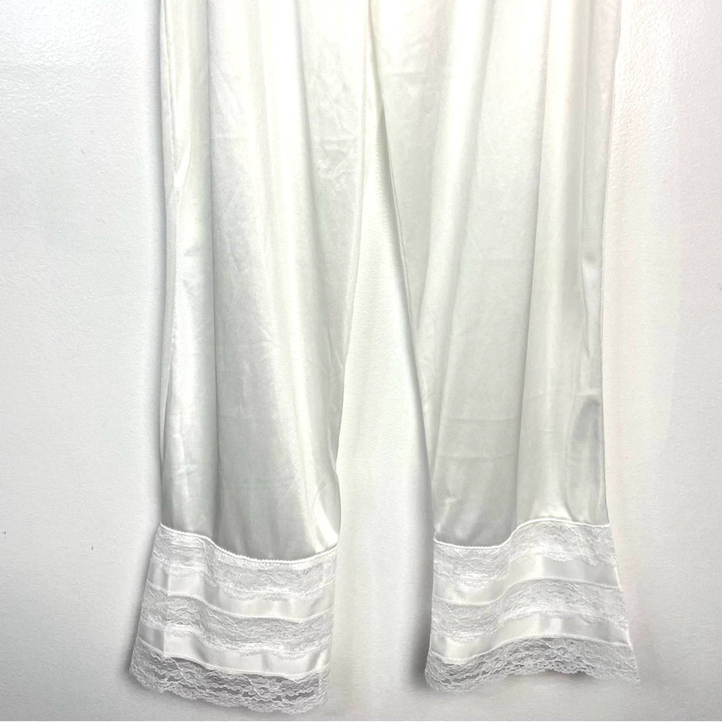 Vintage White Nylon Bloomers Pajama Pants Satiny Small