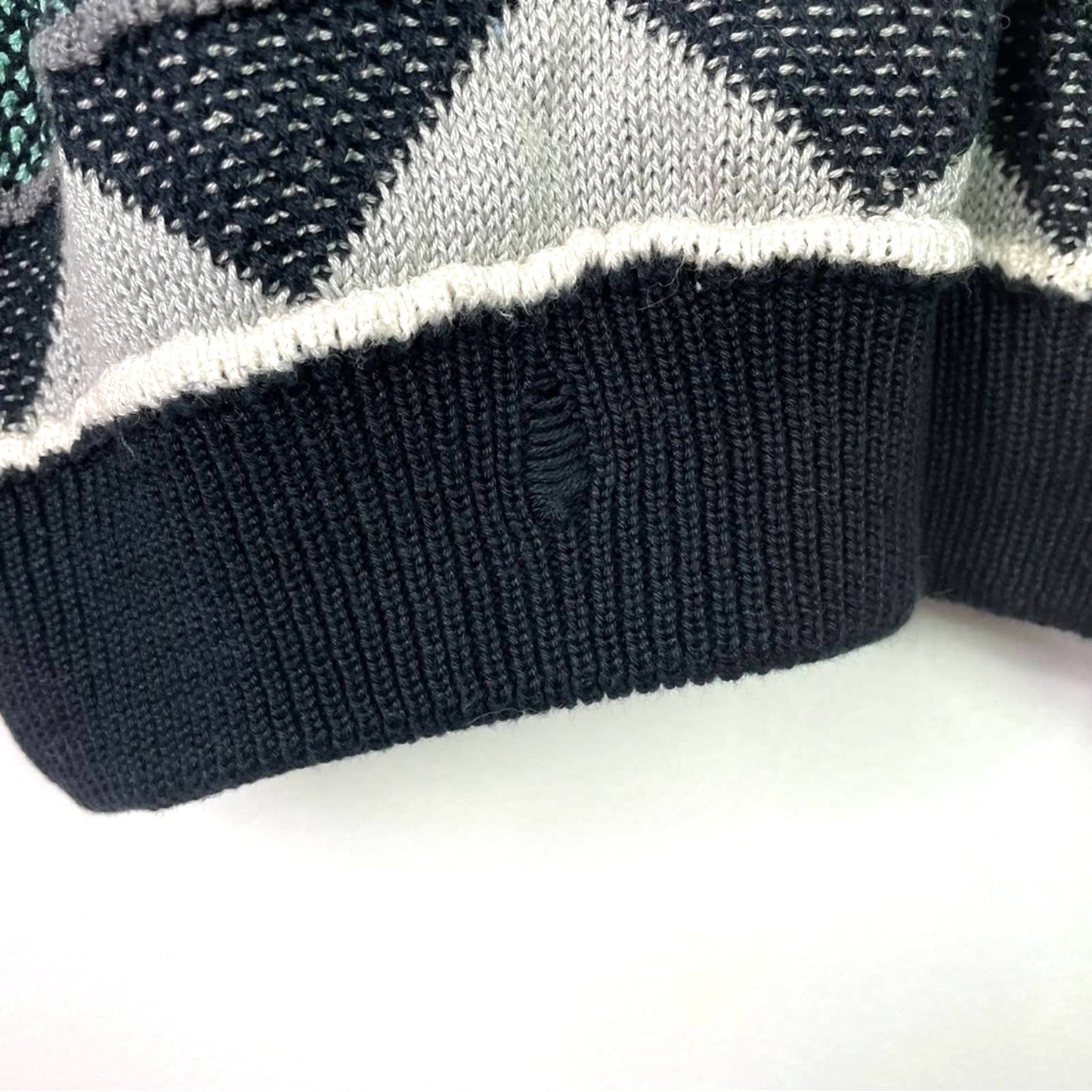 Coogi | Knit Sweater Black Green White Triangle Print Large