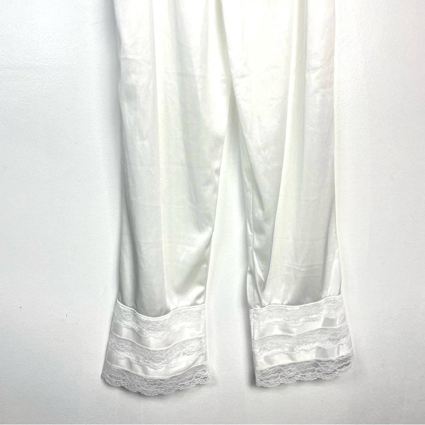 Vintage White Nylon Bloomers Pajama Pants Satiny Small