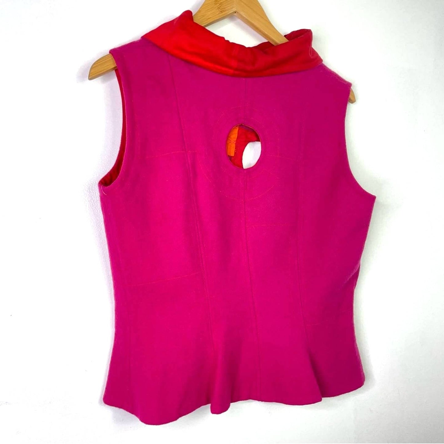 Pink and Red Top Unique Futuristic Bright Tank Top Felt Structured