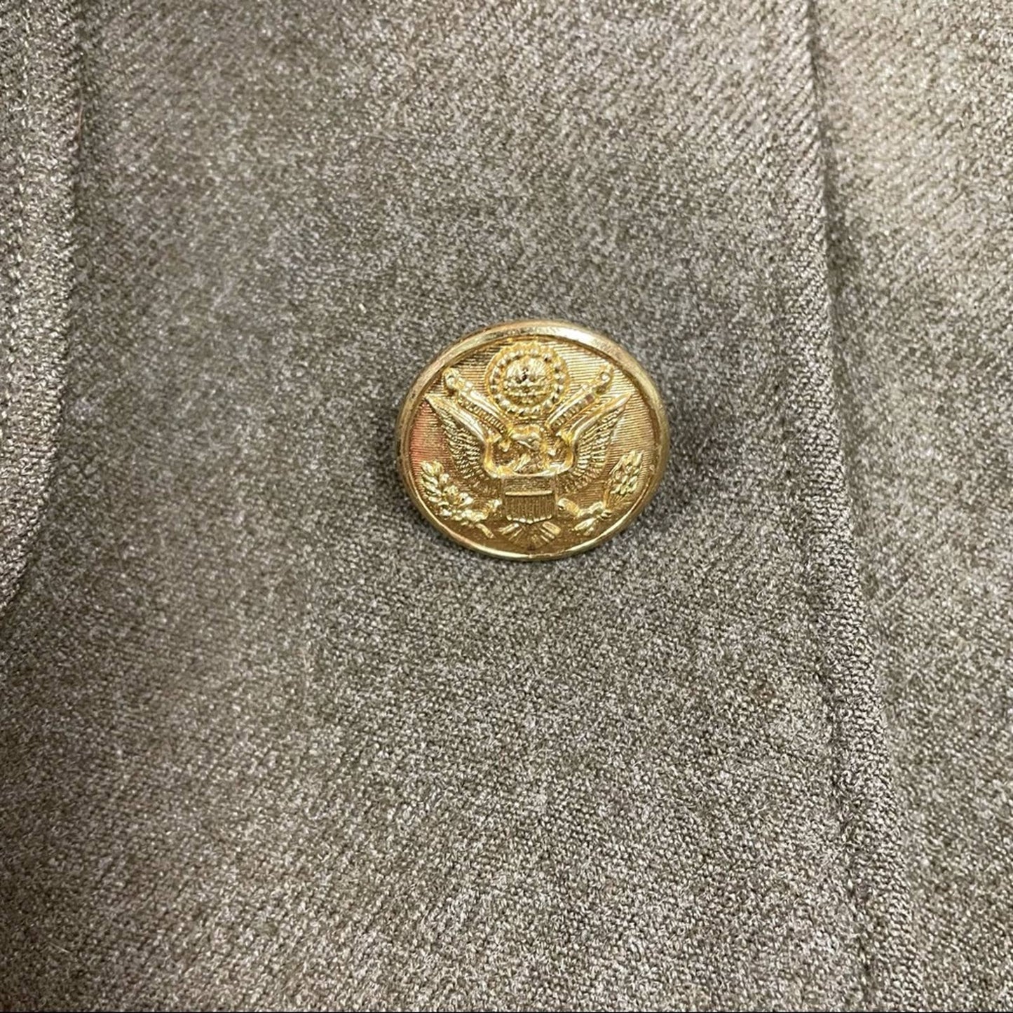 Vintage Mens Wool Military Jacket World War II Green Coat