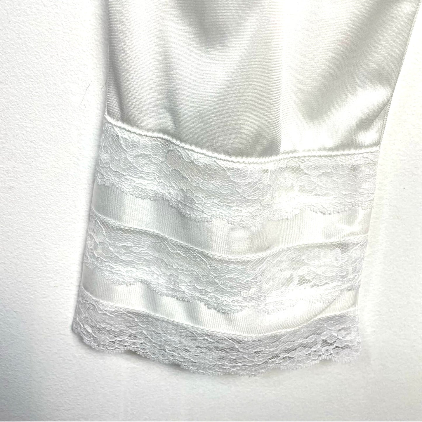 Vintage White Nylon Bloomers Pajama Pants Satin Lace Small