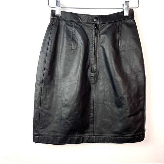 Vintage Wilson’s Leather Black Leather Skirt Mini Small