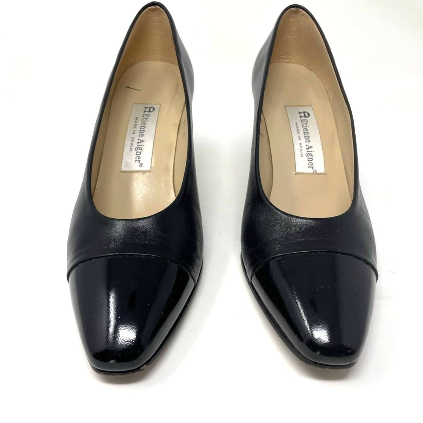 Etienne Aigner Black Leather Heels Vintage 8.5