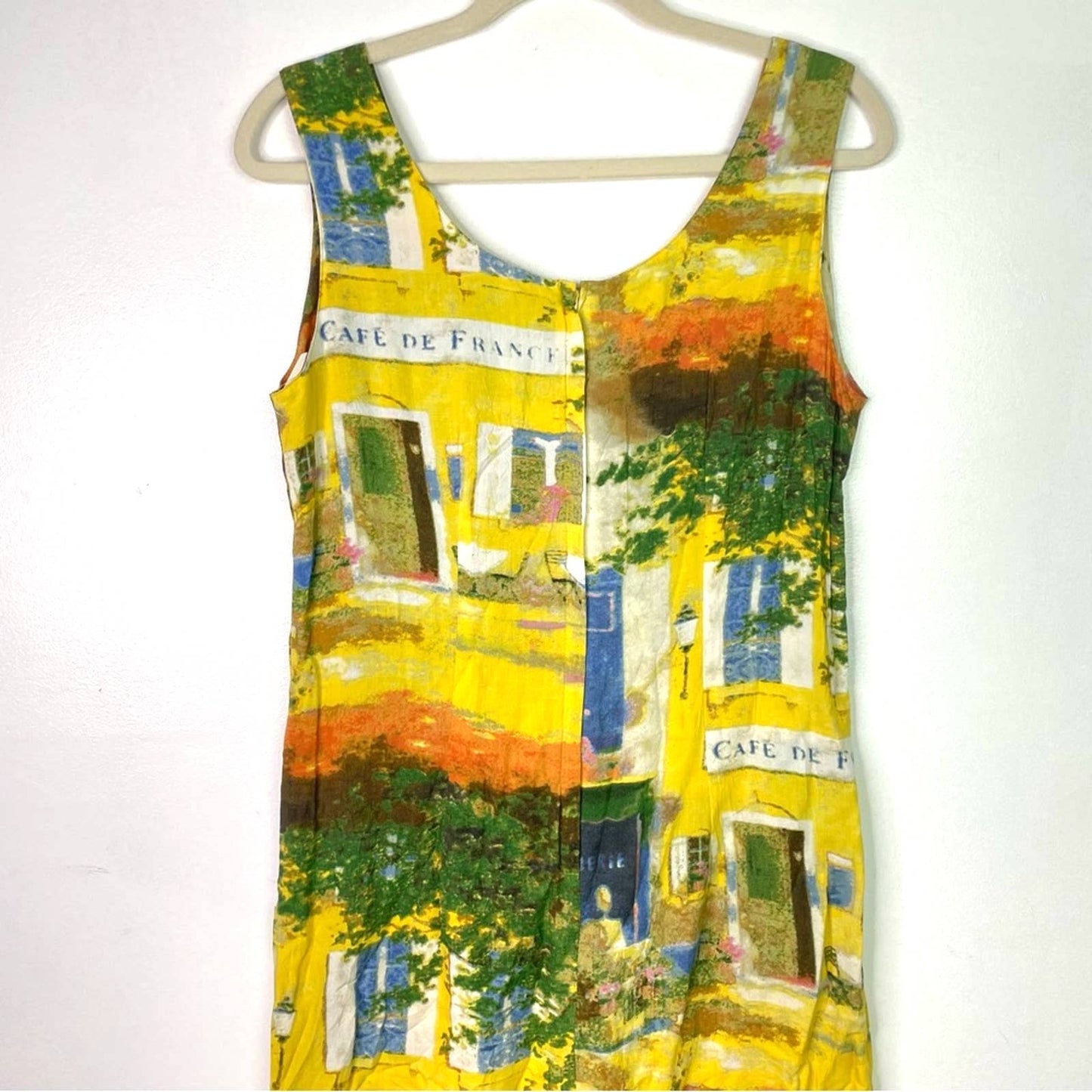 Jams World | French Cafe Print Sleeveless Dress Rayon