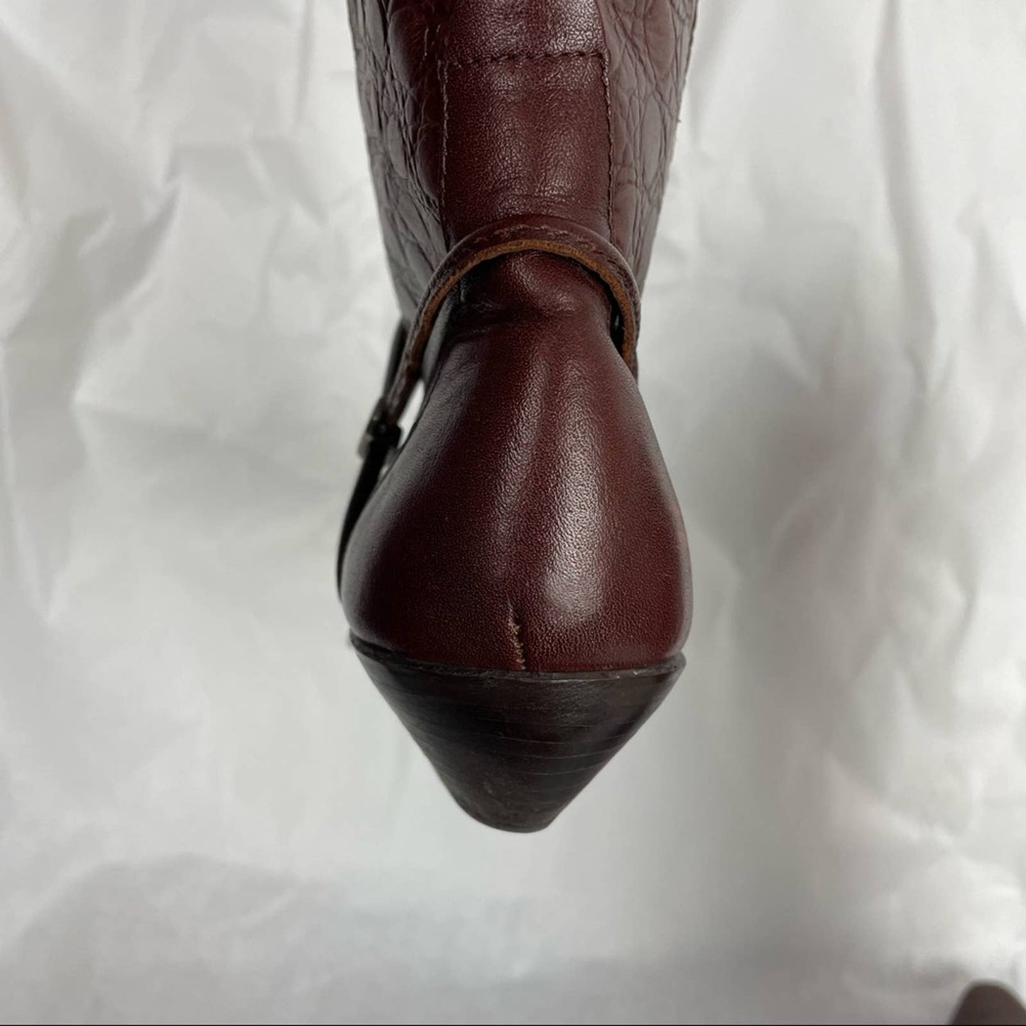 Vintage | Brown Leather Cowboy Boots Alligator Pointed Toe