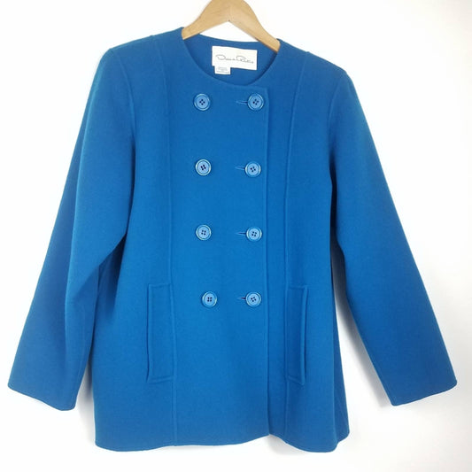 Oscar de la Renta | Vintage Wool Jacket Blue Pea Coat