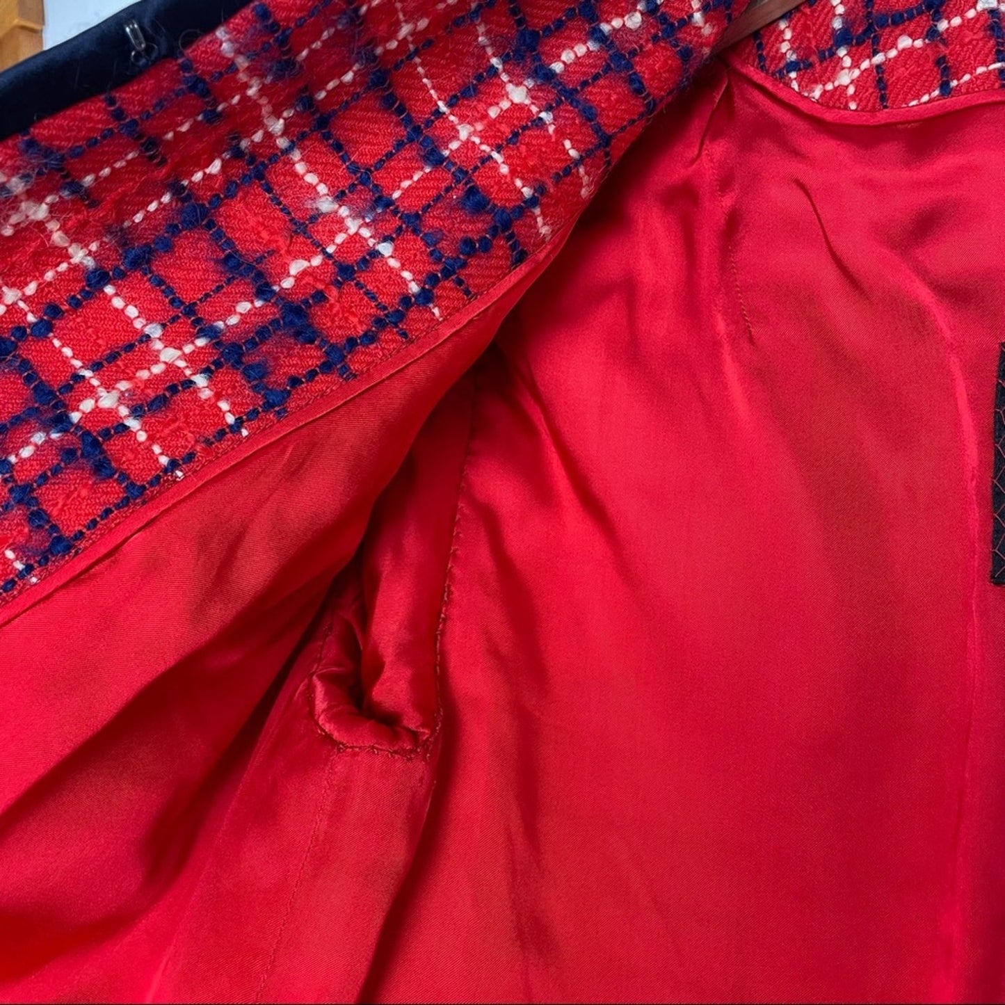 Vintage | Red Plaid Blazer Jacket New Flamingo Fashions 1960s