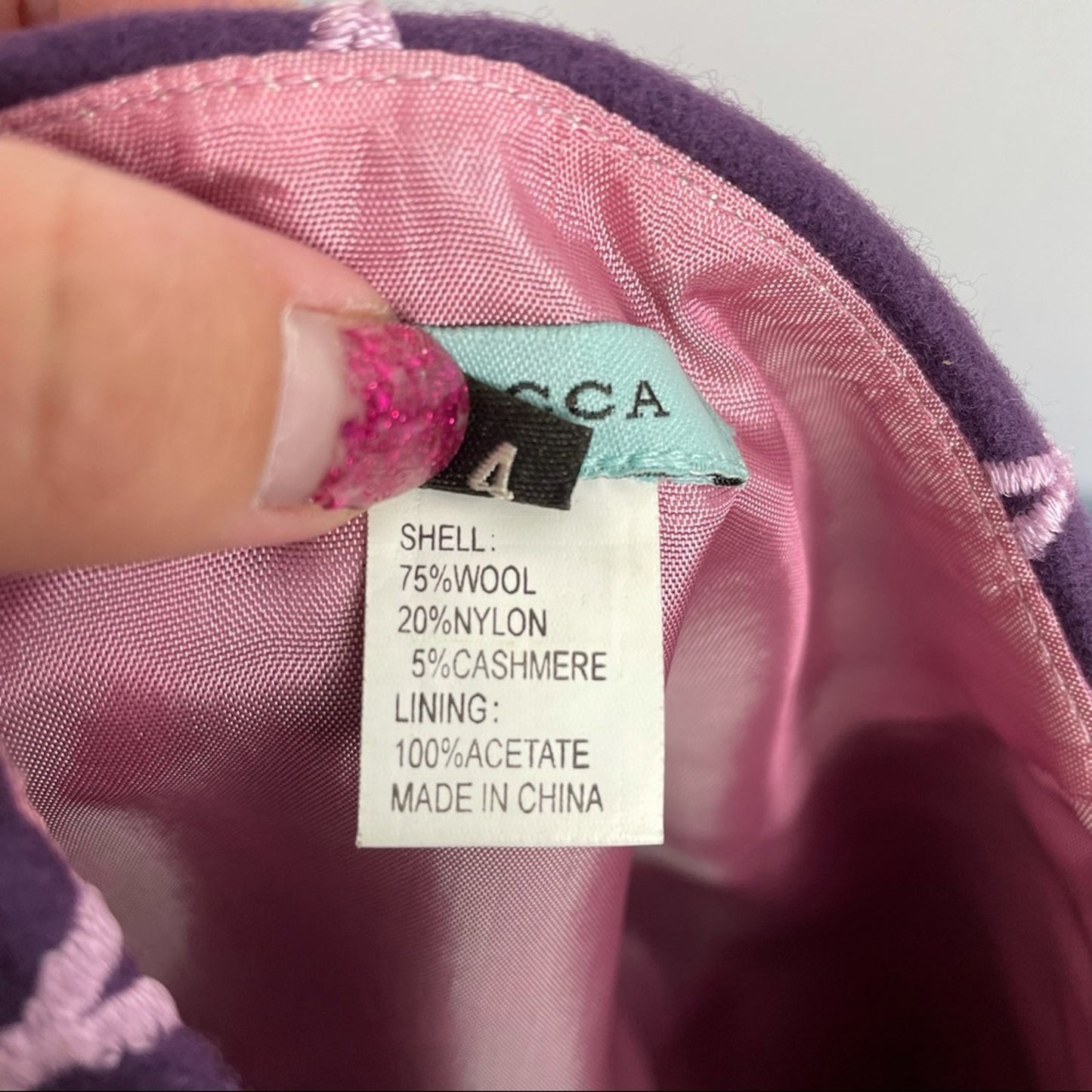 Tocca | Vintage Wool Embroidered Skirt | Purple & Pink Diamond Pattern Size 4