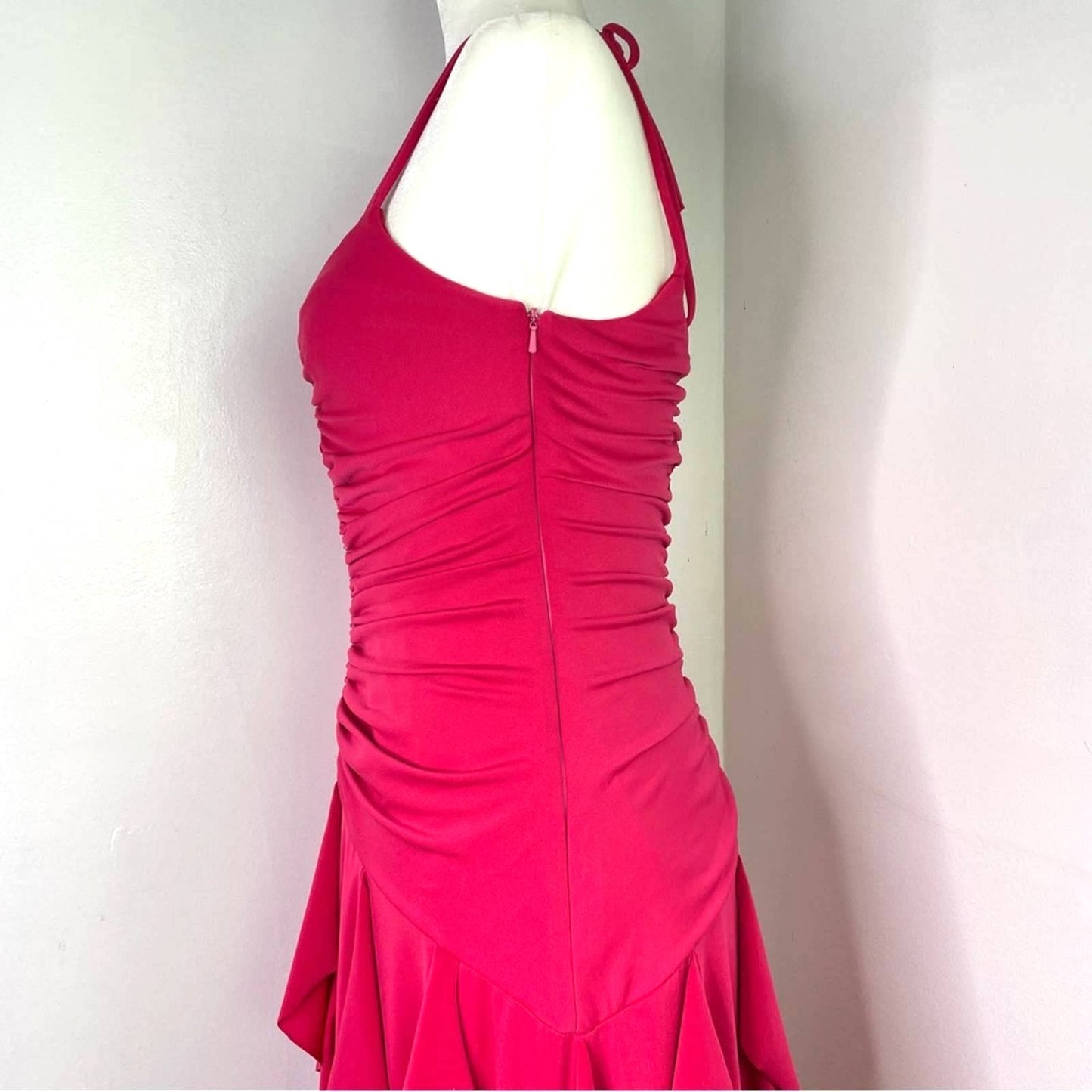 Vintage Scott McClintock Hot Pink Body Con Dress Small Barbie