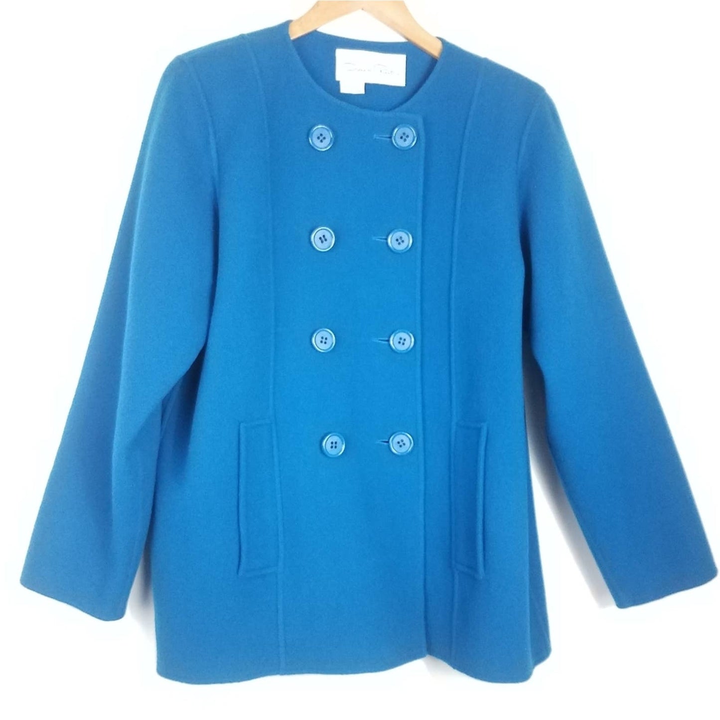 Oscar de la Renta | Vintage Wool Jacket Blue Pea Coat