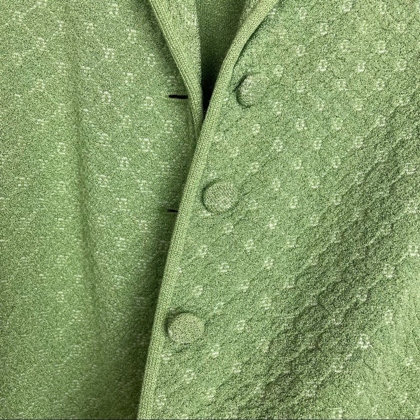 Vintage Short Sleeve Shirt & Matching Jacket Set Green Button Up