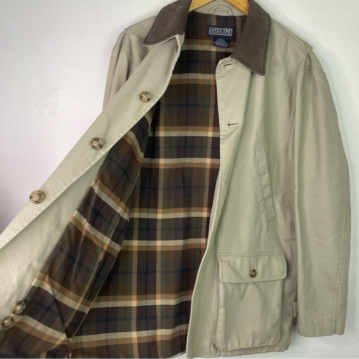 Lands End Vintage Barn Coat Utility Jacket Canvas M