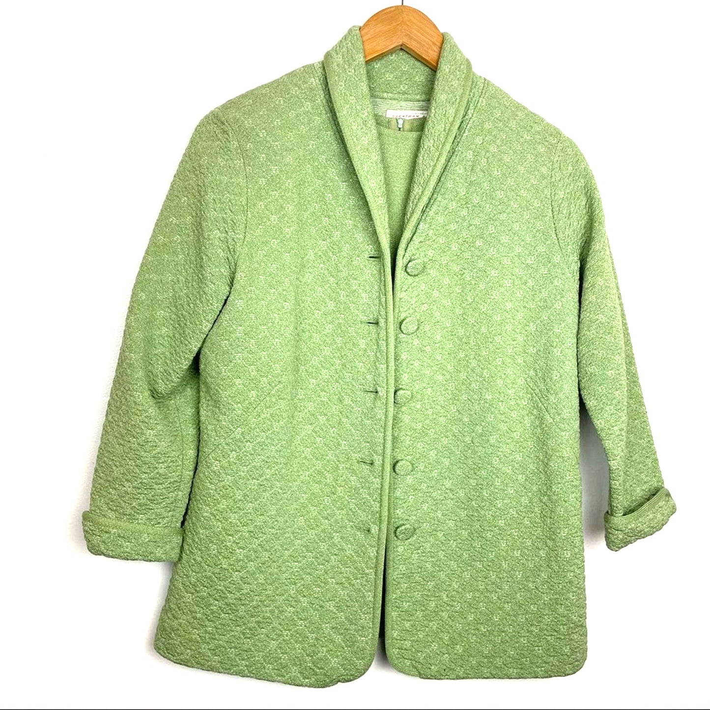 Vintage Short Sleeve Shirt & Matching Jacket Set Green Button Up