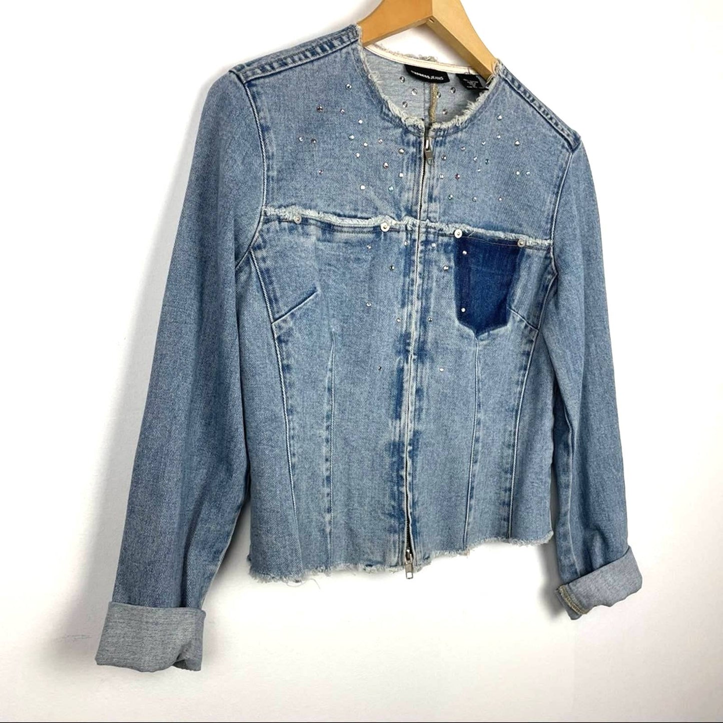 Vintage Express Jeans | Denim Jacket with Sparkles Rhinestones