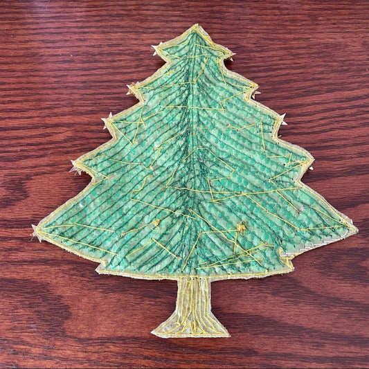 Vintage Christmas Tree Sequin Patch Embellishment Medium