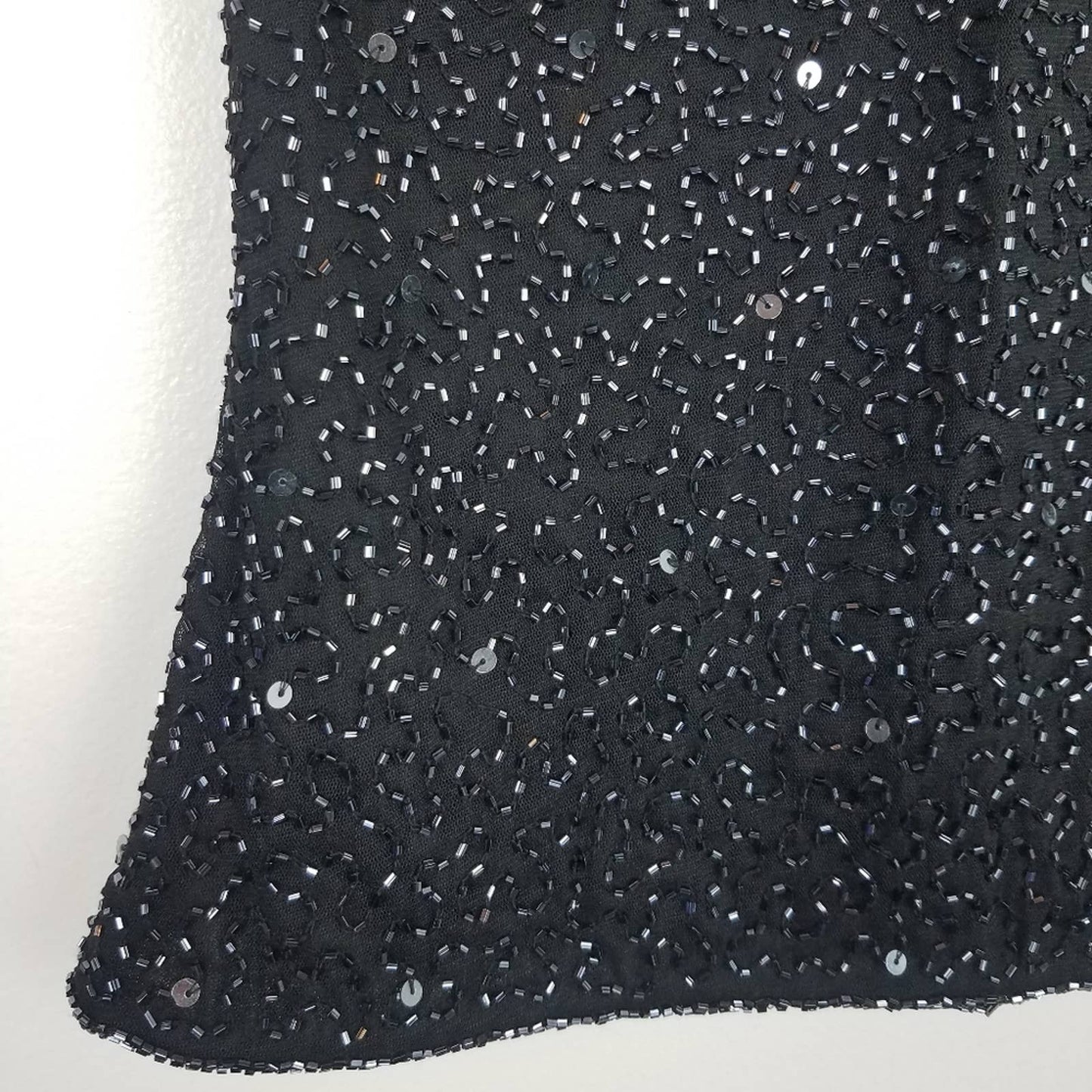 Vintage Laurence Kezar | Beaded Sequin Black Tank