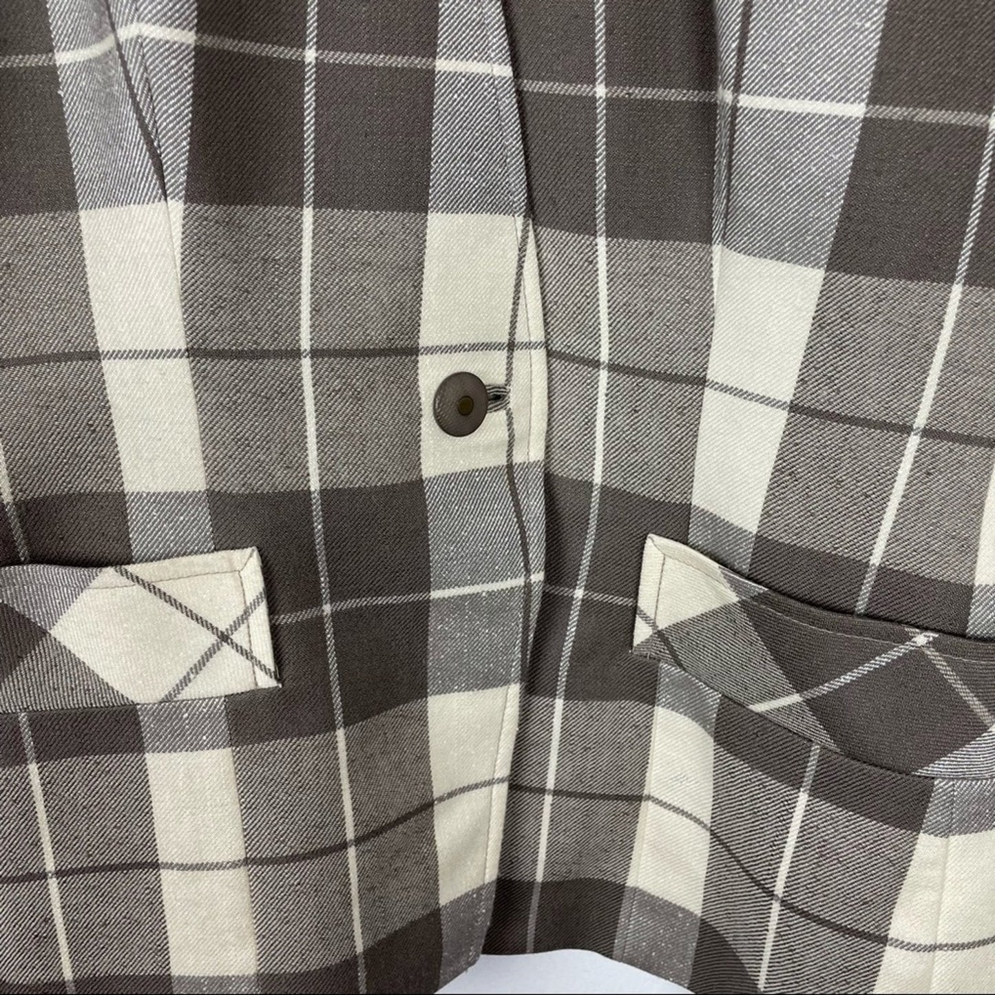 Vintage Plaid Blazer Gray White Structured 1980s/ 90s Clueless Lilli Ann