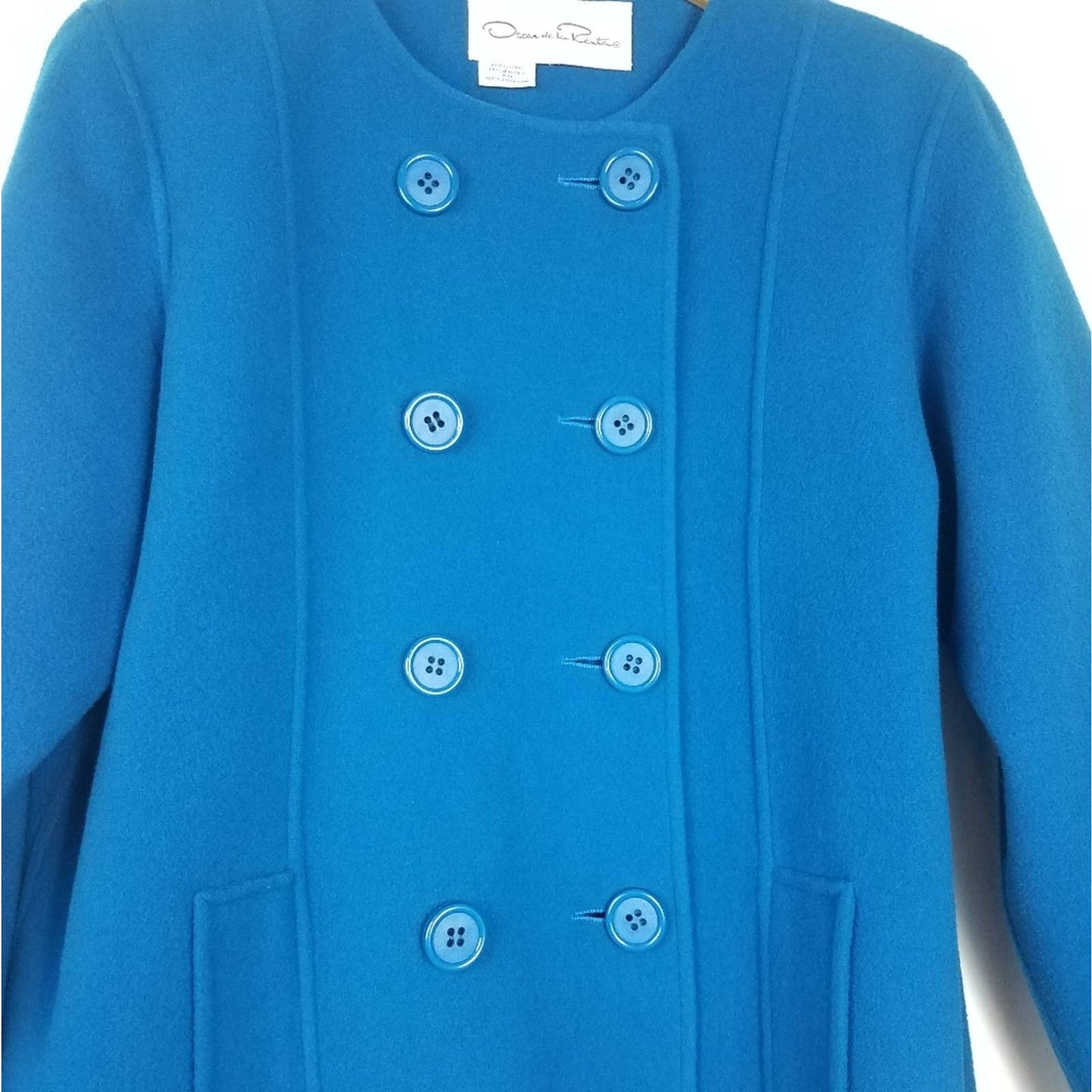 Oscar de la Renta | Vintage Wool Jacket Blue Pea Coat