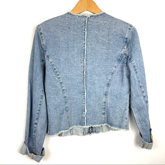 Vintage Express Jeans | Denim Jacket with Sparkles Rhinestones