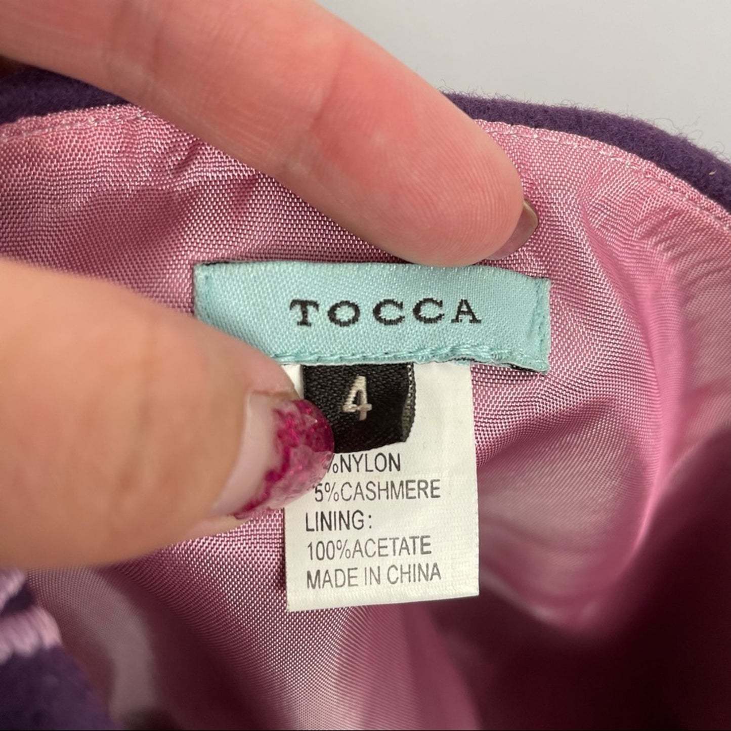 Tocca | Vintage Wool Embroidered Skirt | Purple & Pink Diamond Pattern Size 4