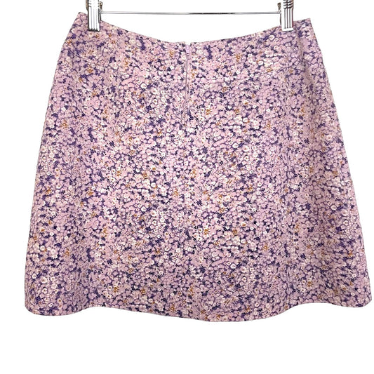 Vintage Floral Mini Skirt Pink Purple Small