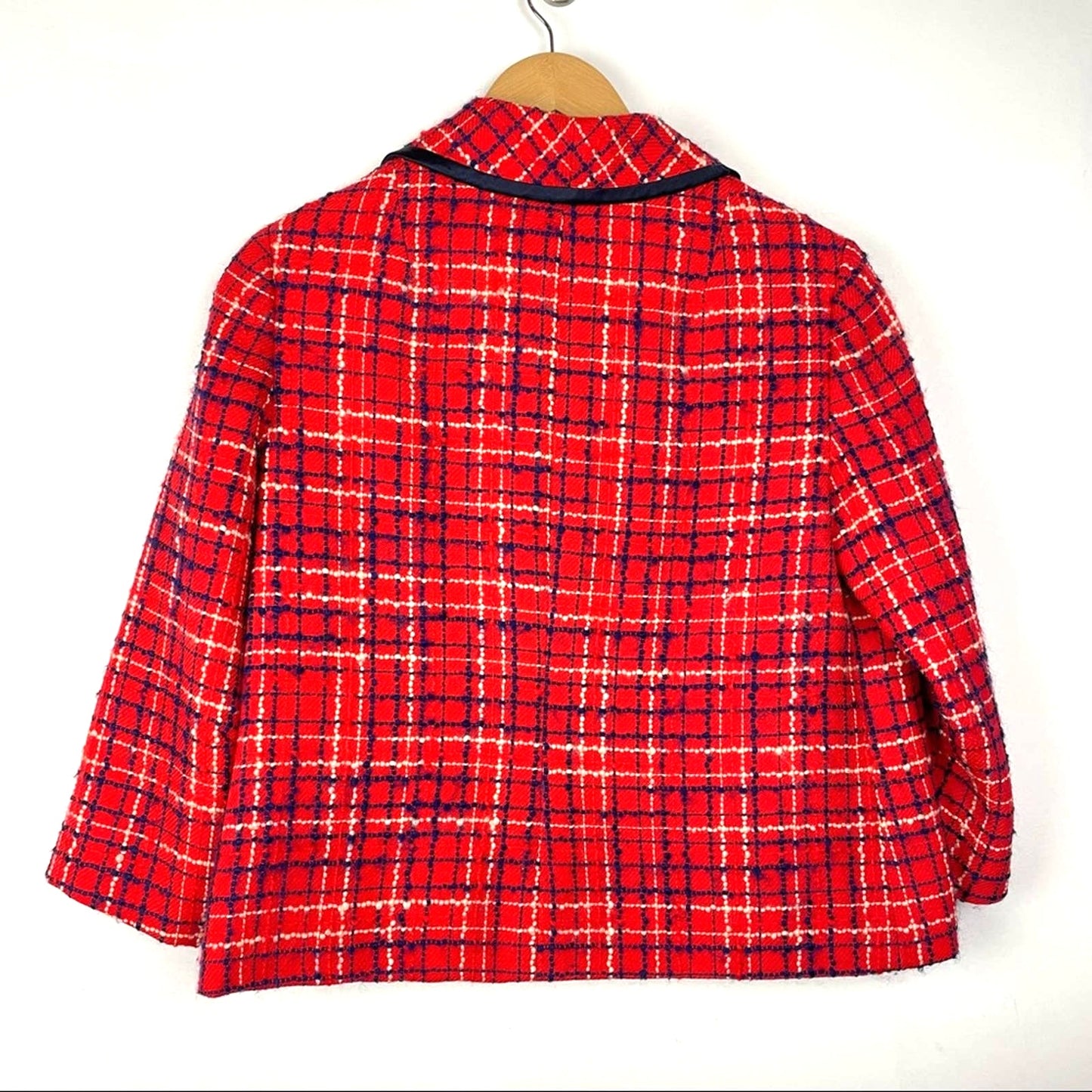 Vintage | Red Plaid Blazer Jacket New Flamingo Fashions 1960s