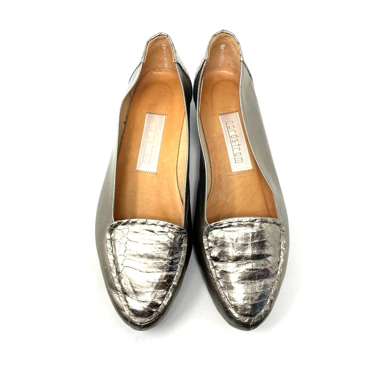 Vintage Silver Leather Loafers Slip Ons Nordstrom 7