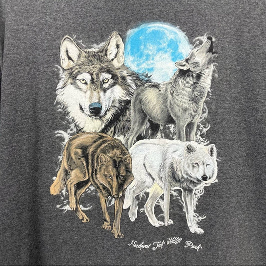 Vintage Wolf T Shirt Black Northwest Trek Wildlife Park