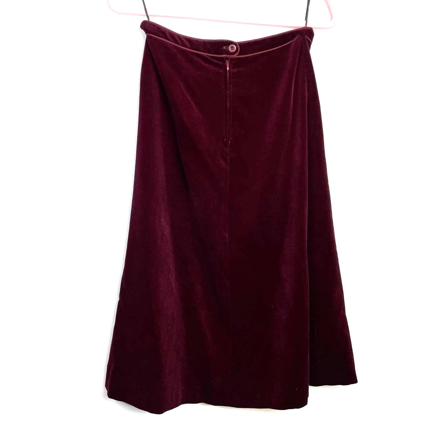 Vintage Liz Claiborne Velvet Maroon Two Piece Skirt Suit 1970s