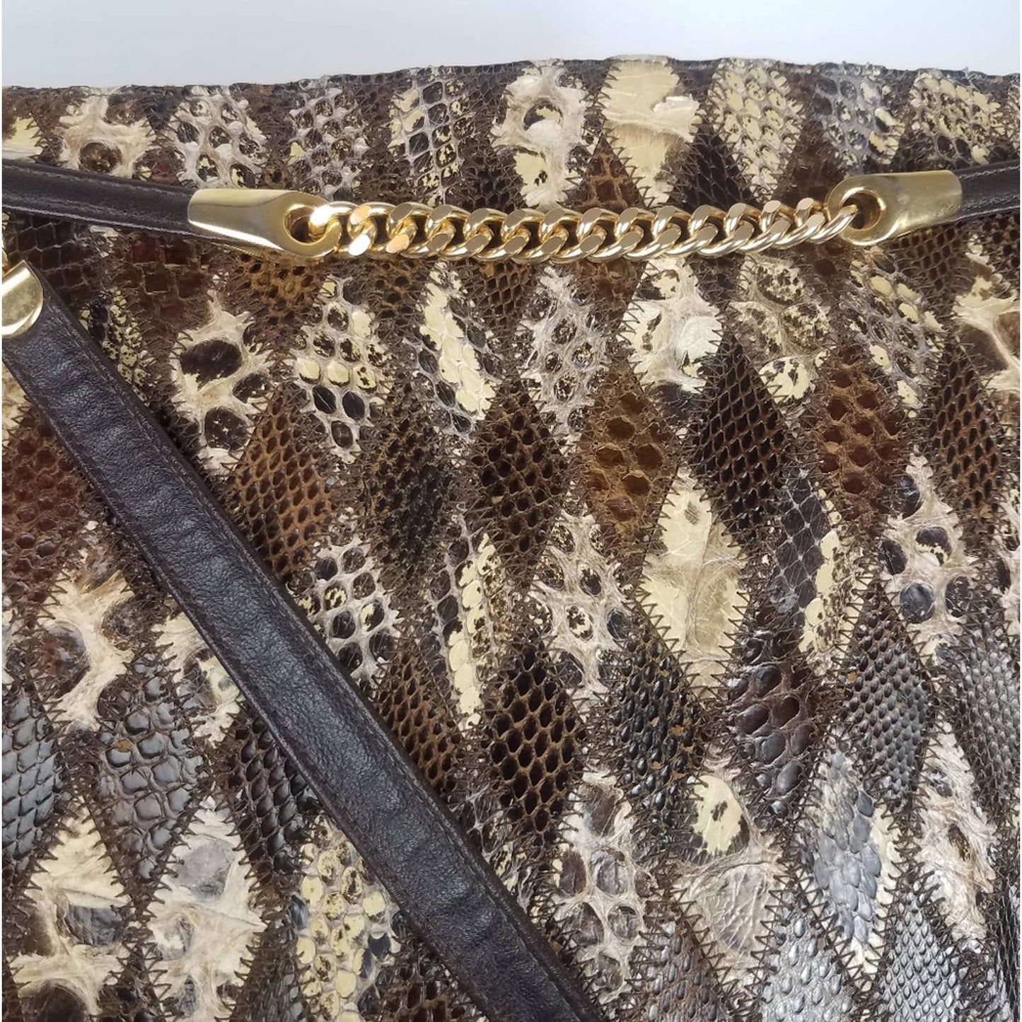 Vintage Rosenfeld Snake Skin Purse Handbag Brown