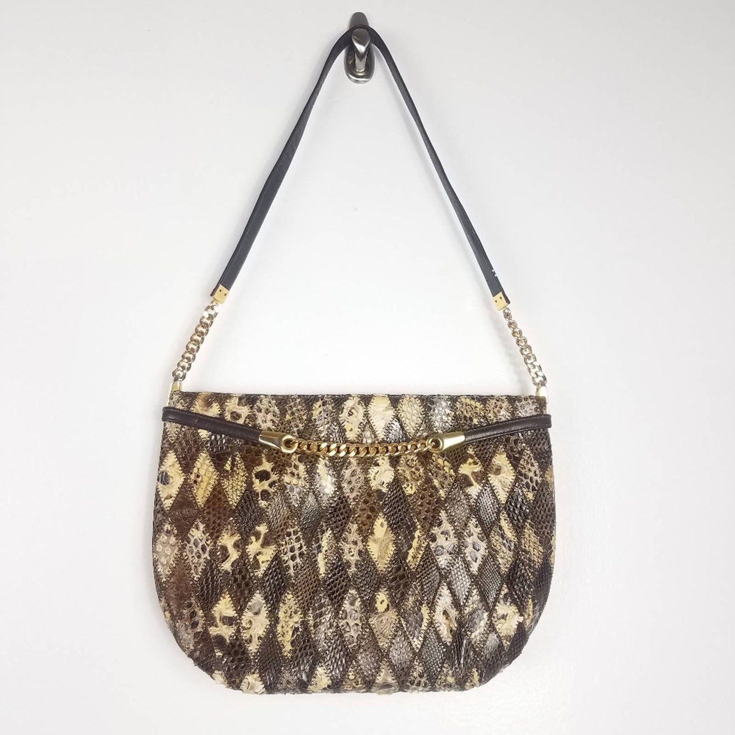 Vintage Rosenfeld Snake Skin Purse Handbag Brown