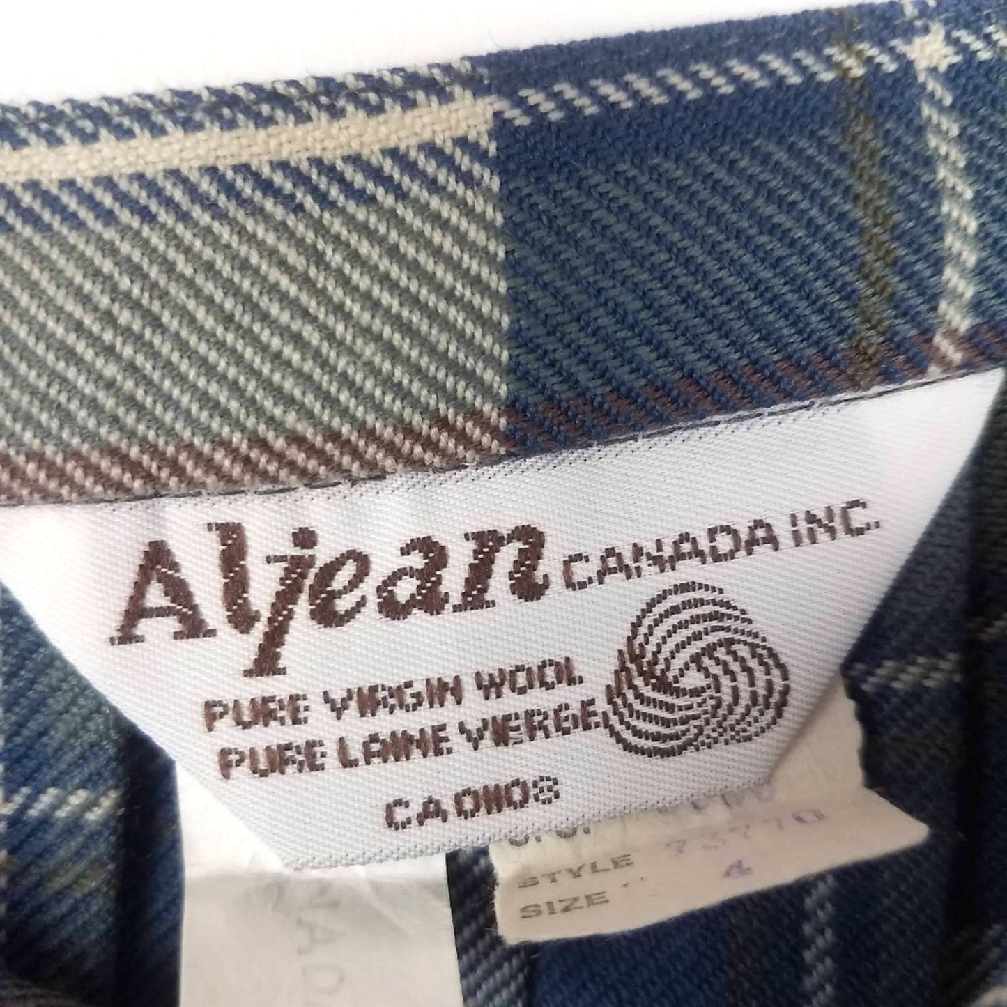 Vintage | Plaid Wool Skirt Blue Cream