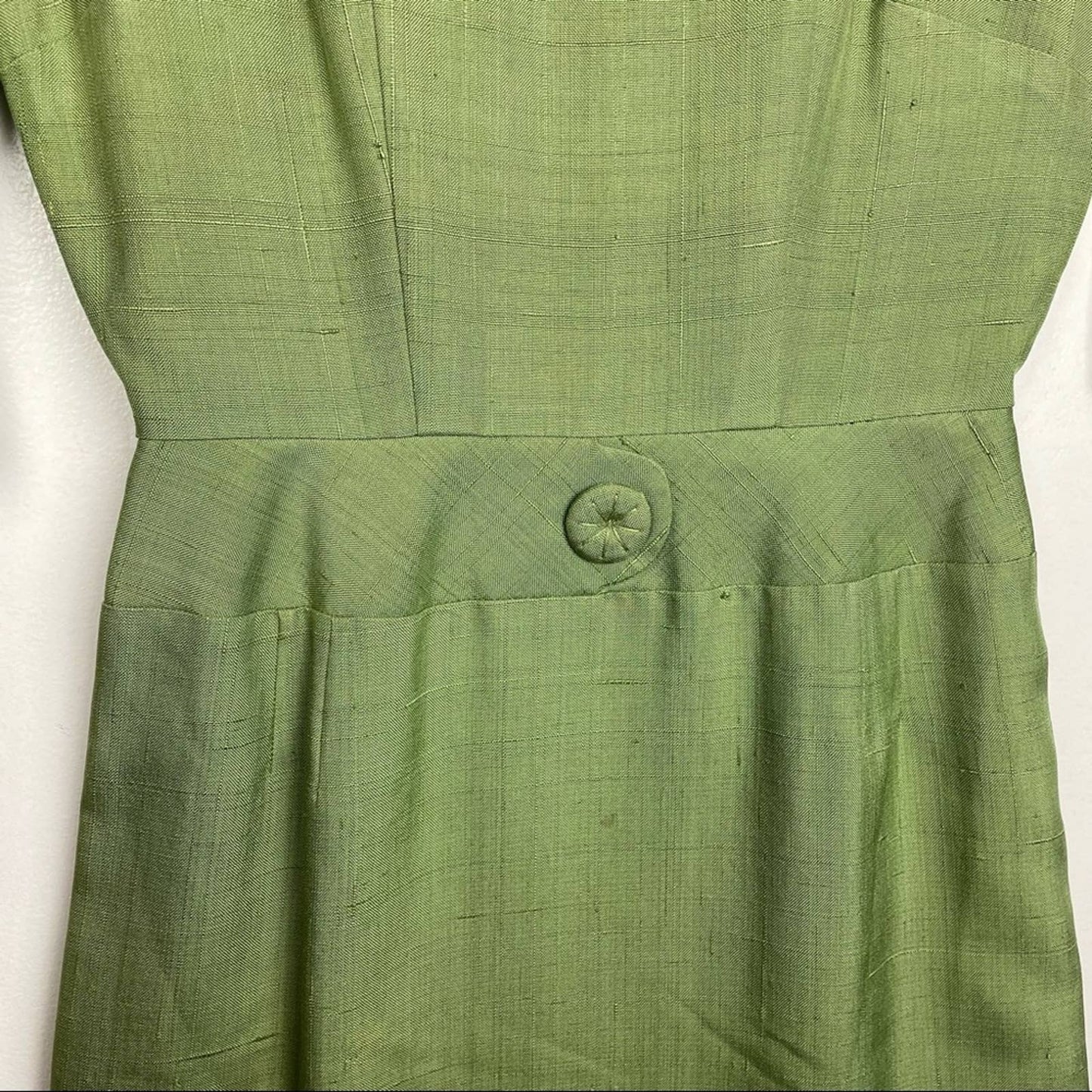 I. Magnin | Vintage Green Dress 3/4 Sleeve Fit & Flare