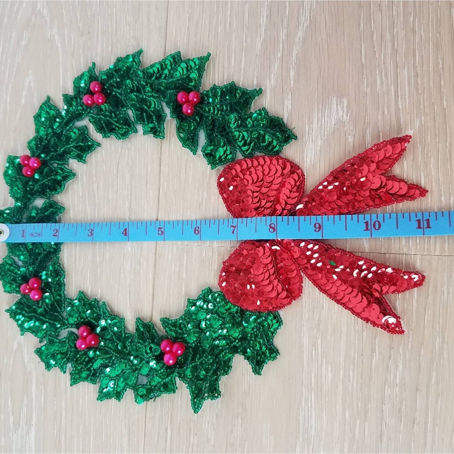 Vintage Christmas Wreath Sequin Embellishment