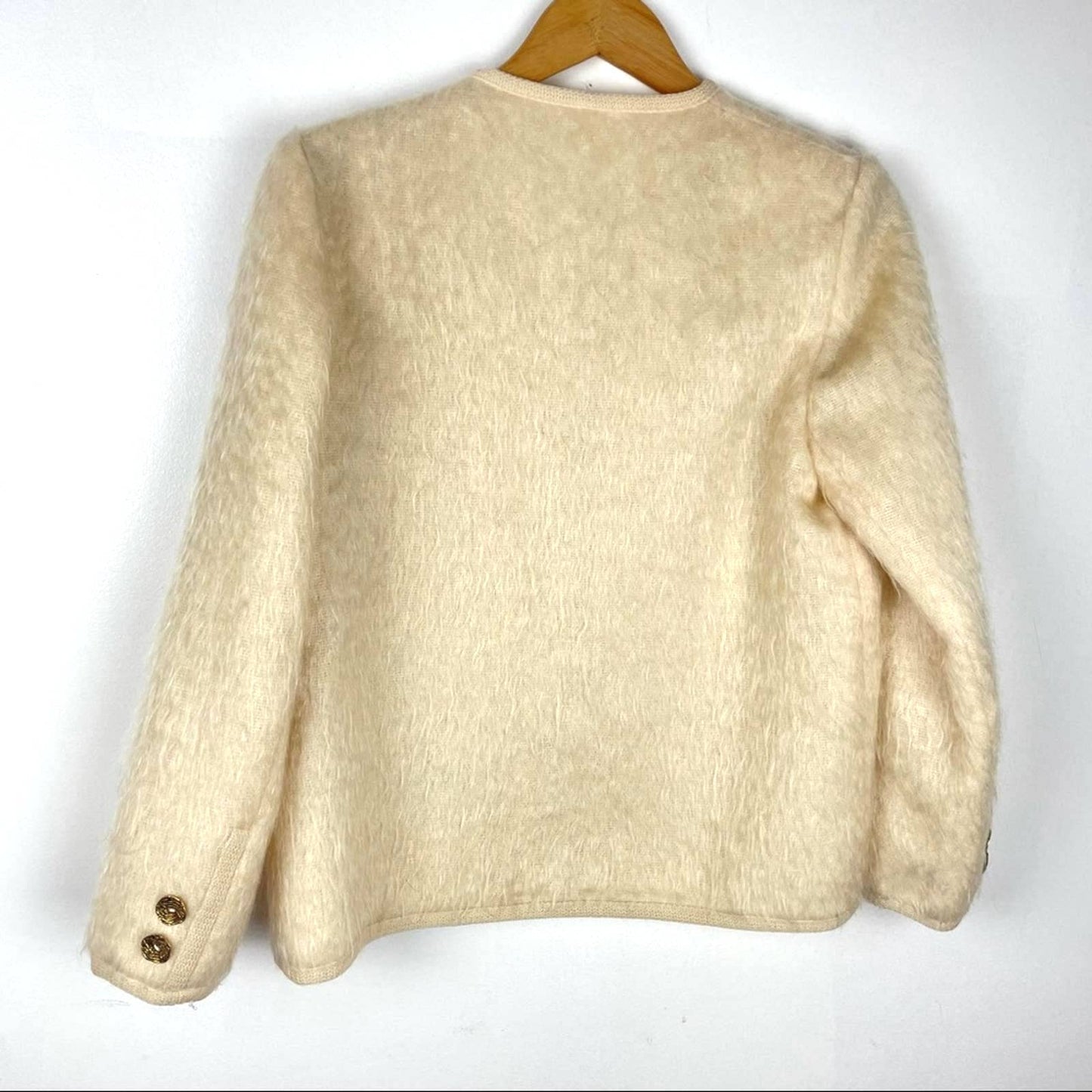 Vintage Wool Mohair Jacket Scotland Cream M