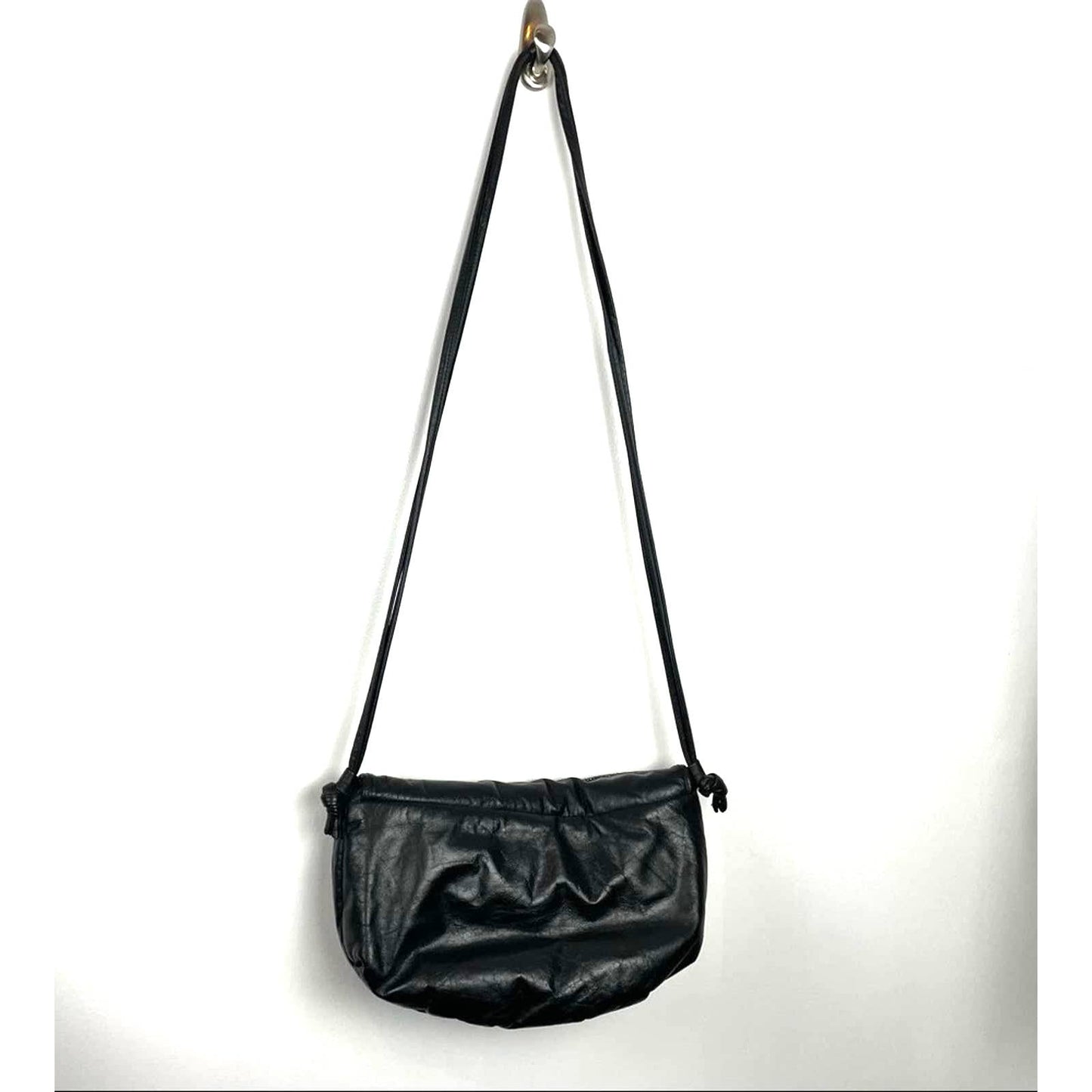 Vintage Moonbags Leather Purse Black Patricia Smith Designs 1980s